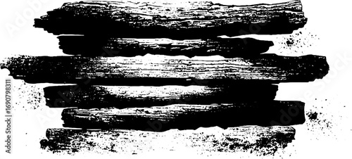 Grunge black and white illustration of burned wood textures for creative designs