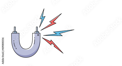Understanding electromagnetism how a horseshoe magnet creates a magnetic field and emits energy sparks