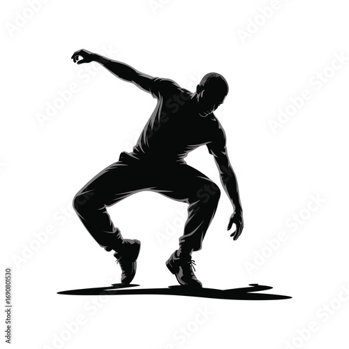 Dynamic Dancer Silhouette Illustration Expressing Movement and Energy in Vector Format
