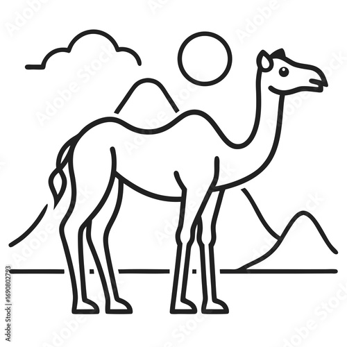 Minimal Camel Desert Vector
