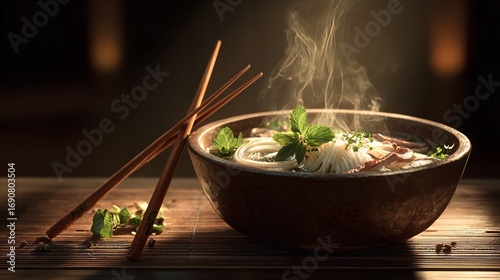 Wallpaper Mural Steaming Bowl of Noodles: Asian Cuisine Photography Torontodigital.ca