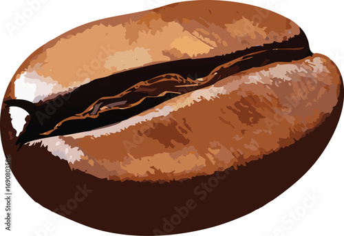Close-up of a glossy coffee bean promoting youth awareness of ethical coffee sourcing
