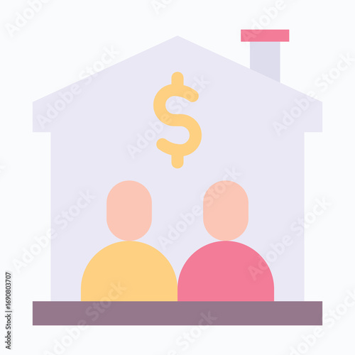 Sharing Home Rent Isolated Vector Flat Style Icon