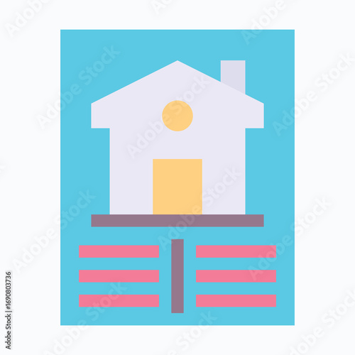 House Rules Sharing House Isolated Vector Flat Style Icon