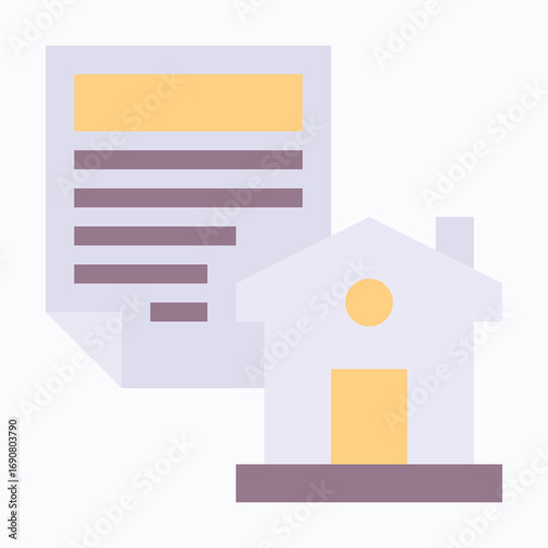 House Contract Sharing House Isolated Vector Flat Style Icon