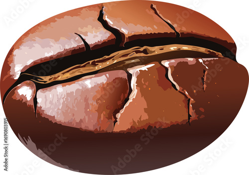 A single roasted coffee bean symbolizing mindful consumption and sustainable farming practices
