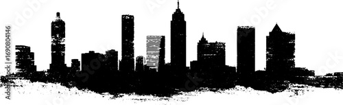 Urban skyline grunge silhouettes of city buildings for artistic design