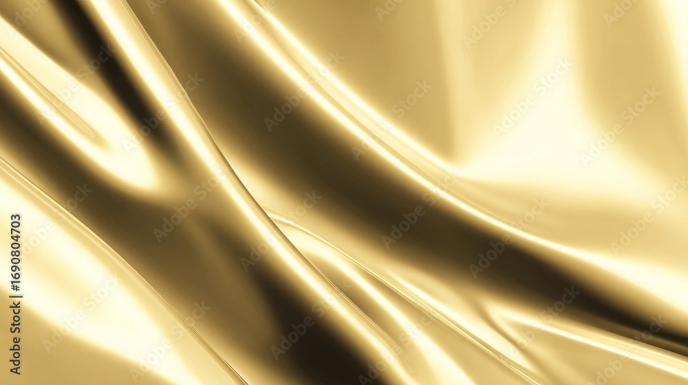 Fototapeta premium Crumpled shiny golden material with reflective properties, soft yet glossy texture,