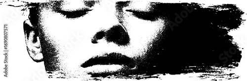 Grunge black and white portrait design for urban art and posters
