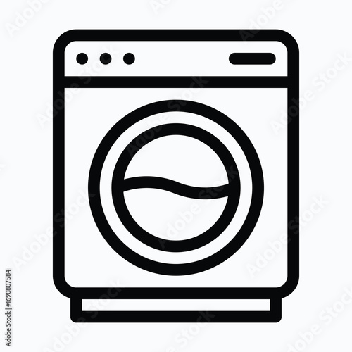Washing Machine Isolated Vector Lineal Icon