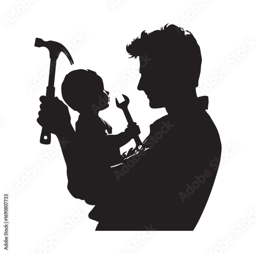 Father vector and silhouette