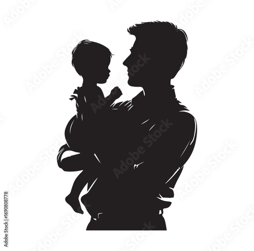Father vector and silhouette