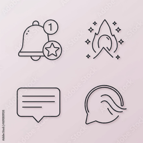 Minimal Isolated Vector Icons for Notifications, Alerts, Pings, and Reminders - Essential UI/UX Elements