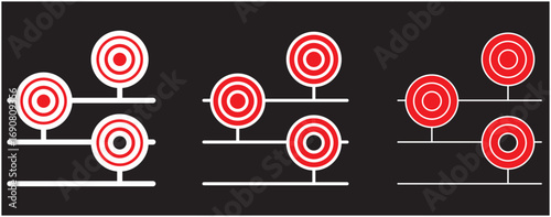 Animated hand-drawn arrow through circle icon in continuous line style motion graphic art. Goal achievement and penetration symbo