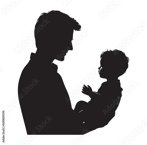 Father vector and silhouette