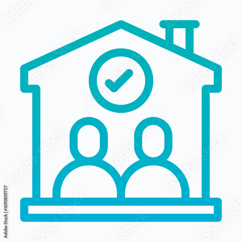 Family Approval Sharing House Isolated Vector Lineal Gradient Style Icon