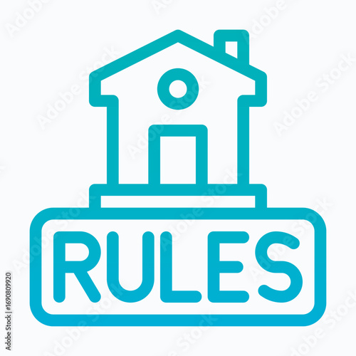 House Rules Sharing House Isolated Vector Lineal Gradient Style Icon