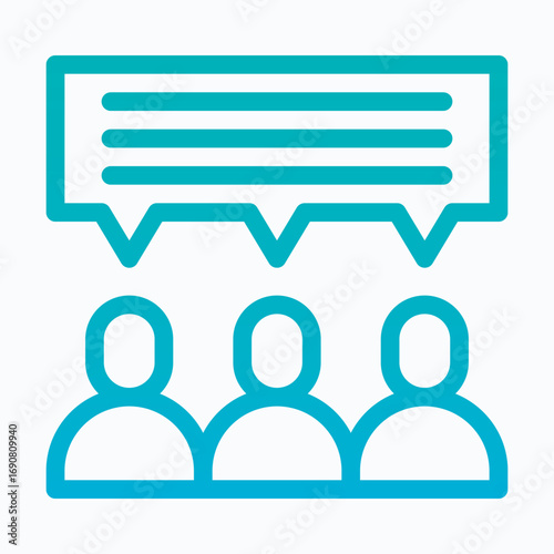 Group Chat Isolated Vector Lineal Gradient Style Icon