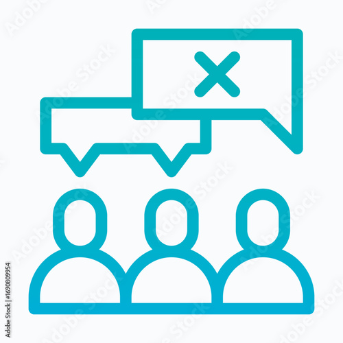 Group Refusal Isolated Vector Lineal Gradient Style Icon