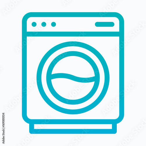Washing Machine Isolated Vector Lineal Gradient Style Icon