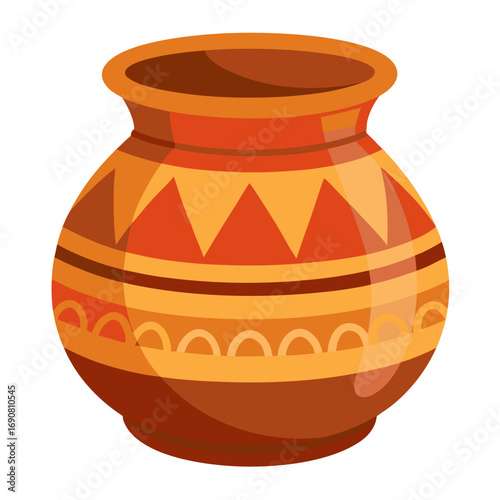 clay jug isolated on white background