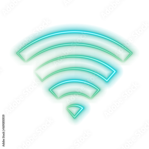 Neon Style Free Wifi, Design Elements. Wi-Fi symbol. Wireless network icon. Wi-Fi zone.