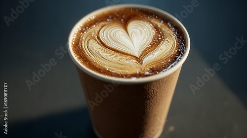 Wallpaper Mural Captivating Latte Art: A Heart-Shaped Coffee Masterpiece Torontodigital.ca