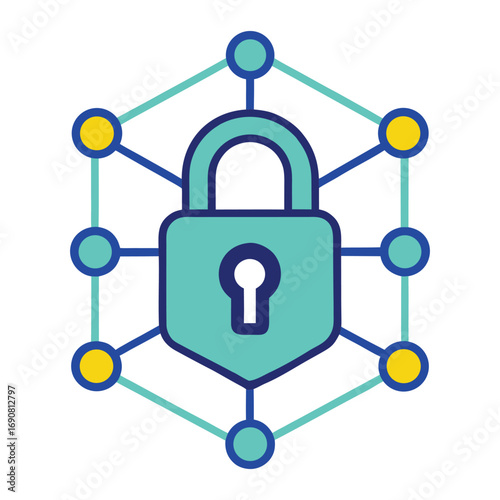 VPN Privacy Network Color Icon – Secure Internet Connection Vector