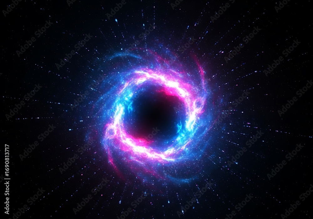 Fototapeta premium Cosmic anomaly illustration featuring a radiant celestial vortex