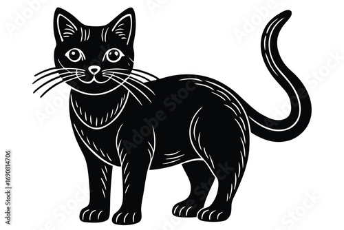 black cat vector icon