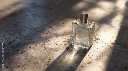 Wallpaper Mural Perfume Bottle: Sunlight & Shadow on Textured Surface Torontodigital.ca