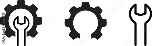 Gear and Wrench Icon Symbolizing Maintenance and Technical Support Services