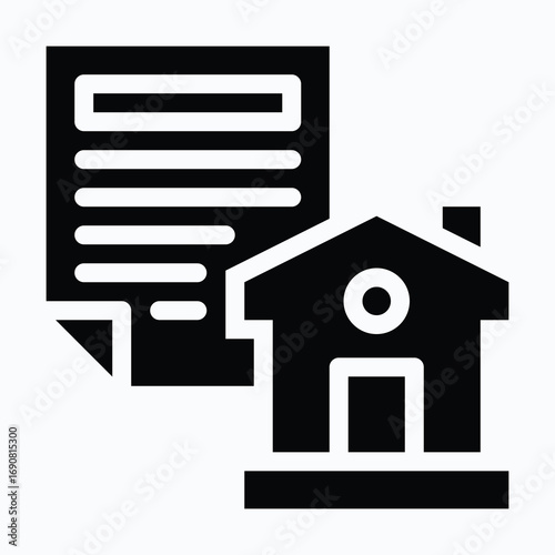 House Contract Sharing House Isolated Vector Silhouette Style Icon
