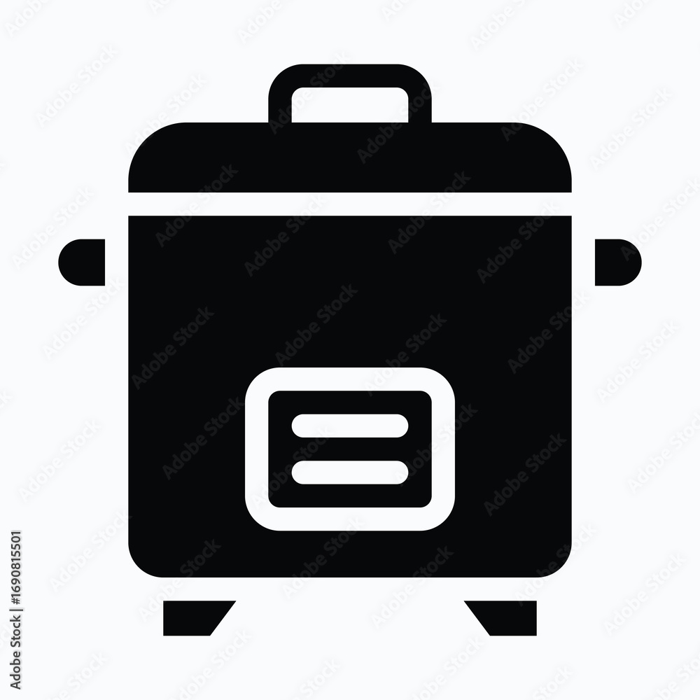 Rice Cooker Isolated Vector Silhouette Style Icon Rice Cooker Isolated Vector Silhouette Style Icon