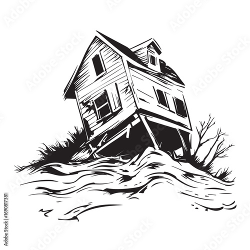houses affected by the tsunami disaster