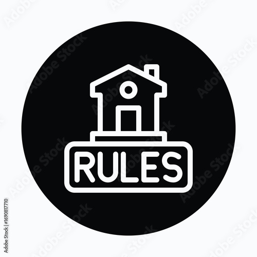 House Rules Sharing House Isolated Vector Circular Style Icon