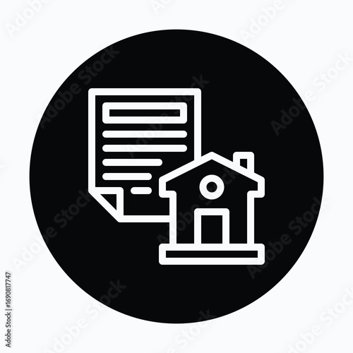 House Contract Sharing House Isolated Vector Circular Style Icon