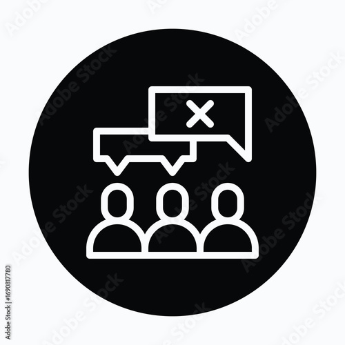Group Refusal Isolated Vector Circular Style Icon