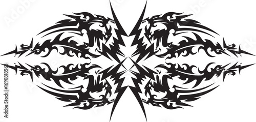 Tribal Dragon Tattoo Design Fierce Black Ink Art