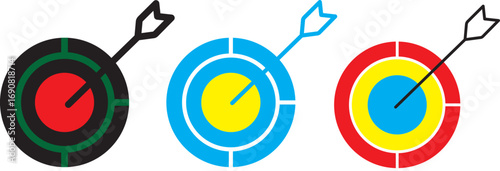 Animated hand-drawn arrow through circle icon in continuous line style motion graphic art. Goal achievement and penetration symbo