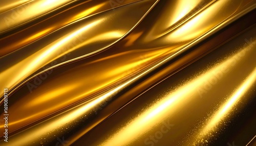 Golden metallic texture with shiny reflective surface luxury elegant stylish abstract background
