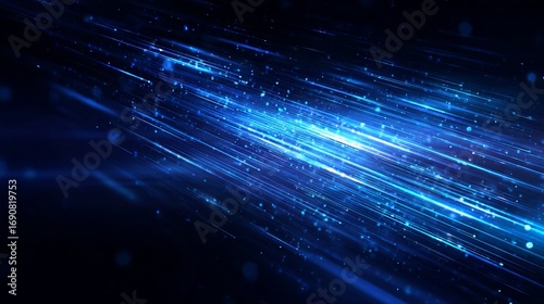 Abstract blue light streaks motion background with modern technology feel and data stream effect for graphic designers.