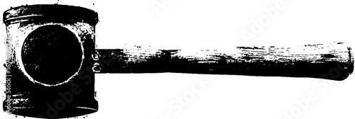 Grunge black and white hammer illustration for vintage and industrial design