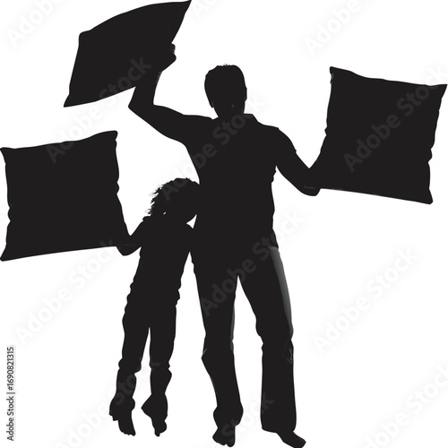 Father Daughter Pillow Fight Fun