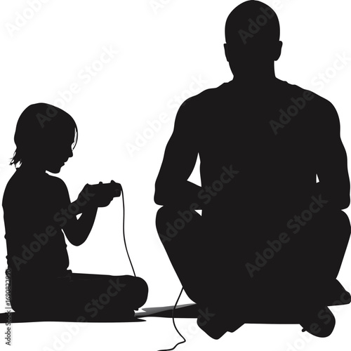 Father and Child Gaming Together
