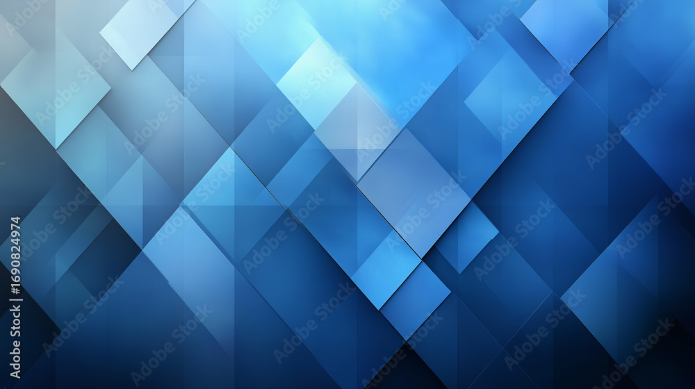Fototapeta premium Abstract geometric art with blue color pattern and modern design background