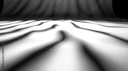 A black and white image of a curtain.