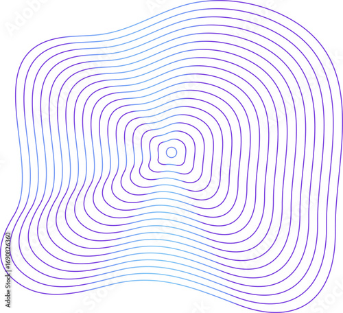 Circle dynamic amorphous shape fluid form with line blue gradient