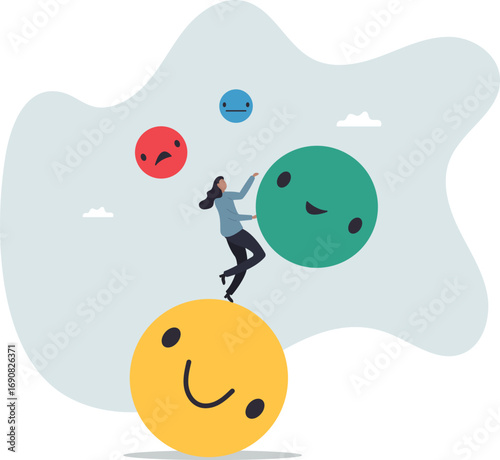 Emotional intelligence, control feeling or emotion, psychology to be success or balance of anxiety and happiness.about a man and his life.