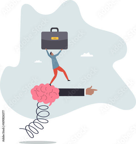 Brain intelligence, resilience or creativity to control thinking process for new idea, smart or wisdom to brainstorm,business concept.about a man and his life.